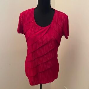 Dress Barn, Tiered Top, Red, L